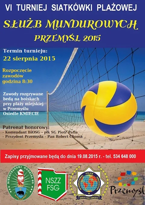 Regulamin VI Turnieju Siatkówki Plażowej Służb Mundurowych – Przemyśl 2015