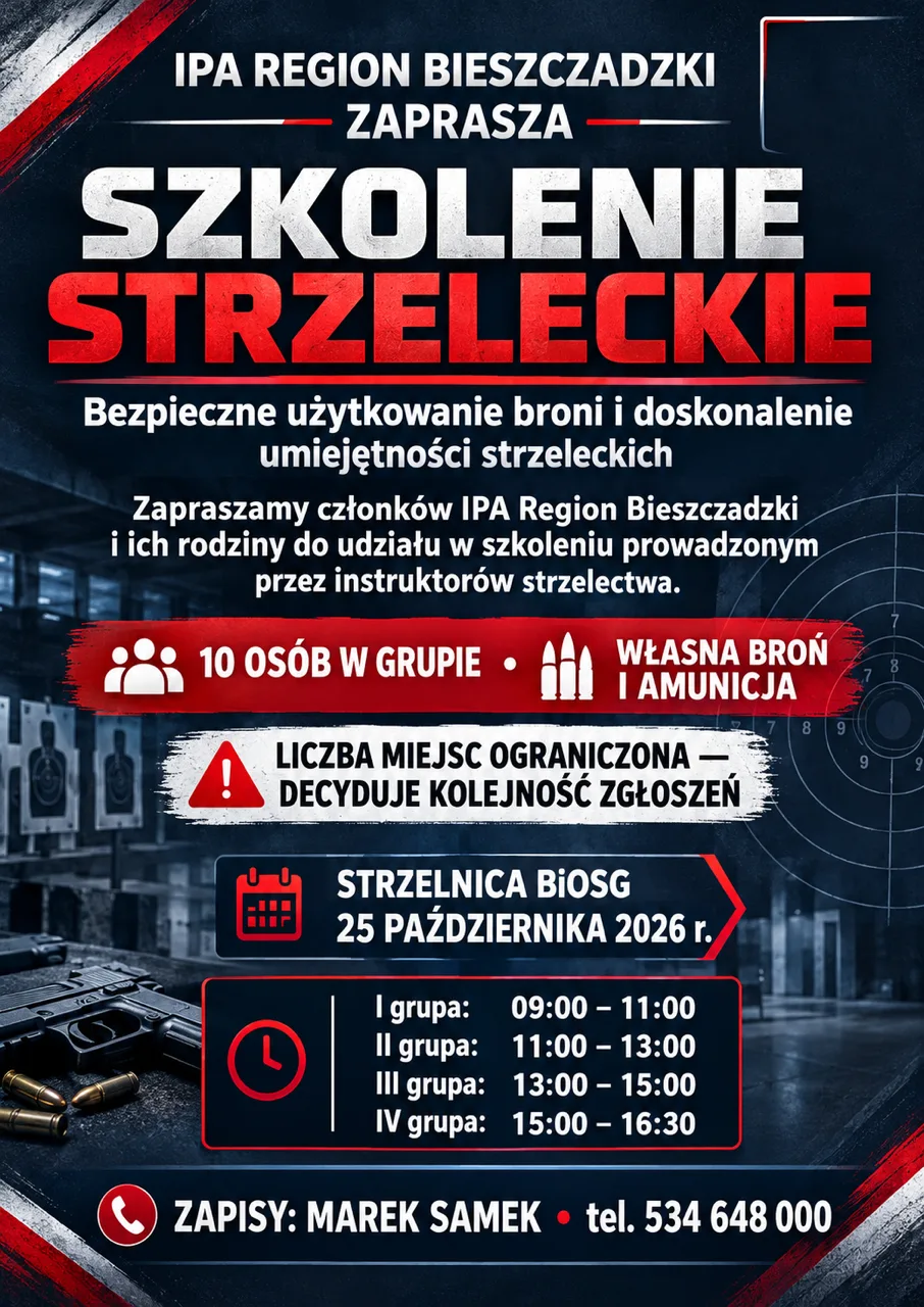 SZKOLENIE STRZELECKIE dla czlonkow IPA BIESZCZADZKI