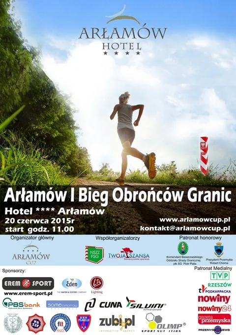 Zaproszenie na Bieg Obrońców Granic, Arłamów 20 czerwca 2015 r.